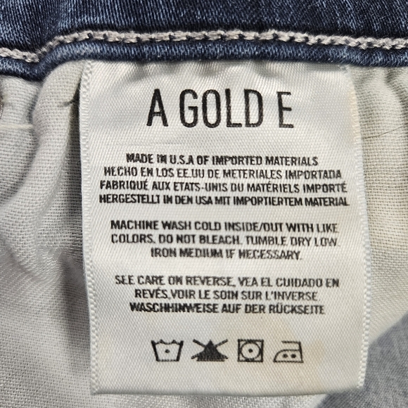 AGOLDE High Rise Raw Hem Crop Skinny Denim Jean Size 24 Dark Wash A018-2022 - Picture 9 of 16